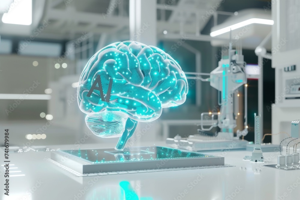 AI Brain Chip data structure. Artificial Intelligence mental focus mind ...