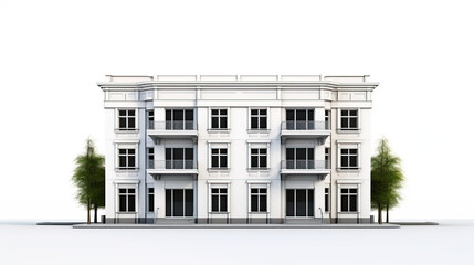 Wall Mural - Condo building isolated on white background