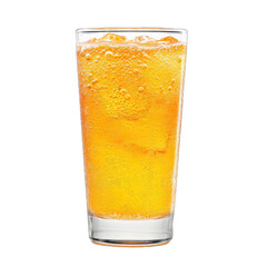 Wall Mural - A Glass of Bubbly Orange Soda.. Isolated on a Transparent Background. Cutout PNG.