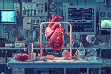Poster - a computer screen displaying a heart icon on top, representing an expression of love or affection, i