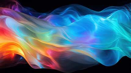Poster - Vibrant abstract waveform with fluid motion and colorful gradients.