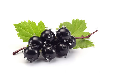 Wall Mural - Black currant on background. Juicy black berries, fresh and sweet.