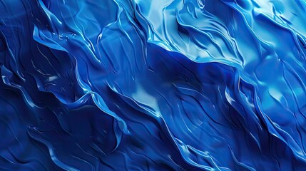 Aufkleber - A vibrant blue abstract background with flowing wavy lines. Modern background