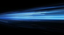 A Digitally Generated Image Showcasing Fast-moving Blue Light And Stripes Against A Black Background