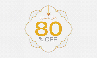 Wall Mural - ramadan sale 80% off, ramadan sale template 80% off vector, ramadan sale vector art