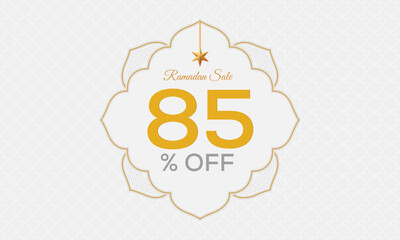 Wall Mural - ramadan sale 85% off, ramadan sale template 85% off vector, ramadan sale vector art