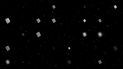 Poster - Template animation of evenly spaced magic book symbols of different sizes and opacity. Animation of transparency and size. Seamless looped 4k animation on black background with stars