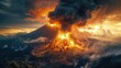 Fiery Cataclysm: The Chilling Intensity of a Volcanic Eruption in Photographs