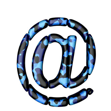 Symbol of vertical blocks in blue camouflage