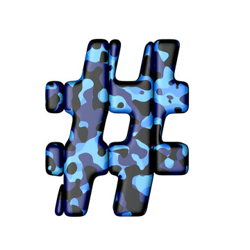 Symbol of vertical blocks in blue camouflage