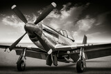 Fototapeta Nowy Jork - historic fighter plane on an airfield