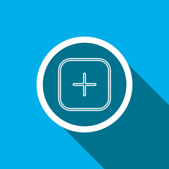 Fototapete - Add icon vector. Plus icon vector in trendy flat style. Medical cross icon image, Medical cross icon illustration isolated on blue background