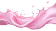 Splash of pink milky liquid similar to smoothie, yogurt or cream