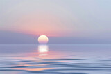 Fototapeta Zachód słońca - Illustration of a clean minimalist horizon at dawn
