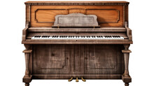 Old Vintage Piano Isolated On Transparent A White Background