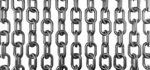 Wall Mural - solid metal chain background. a metal chain covers the frame. preparing a metal chain according to y