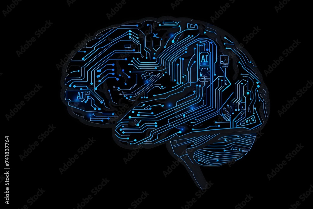 AI Brain Chip neuronal differentiation. Artificial Intelligence cmos ...