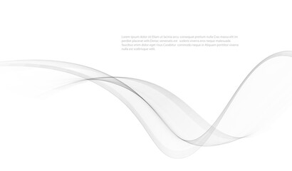 Wall Mural - Abstract gray wavy lines, wave data flow concept.