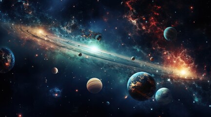 Wall Mural - planets in space from the outer space wallpape