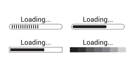 Poster - Set of loading  vector icons. loading bar progress icon. Download progress. Collection Loading status.