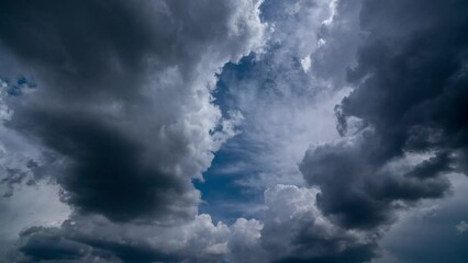Wall Mural - cloud puffy rainy global warming effect black thunderstorm dramatic 4k cloud dark bright fluffy clou