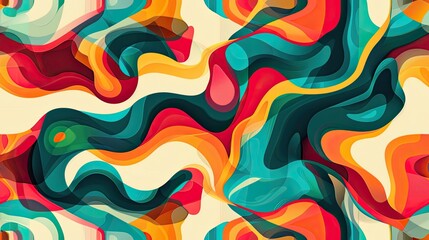 Poster - an abstract background, highlighting intricate patterns and vibrant colors that draw the viewer's attention. SEAMLESS PATTERN.