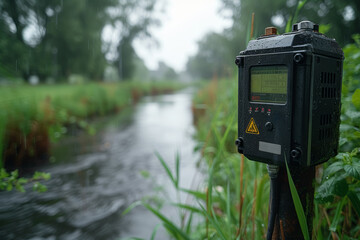 Poster - cutting-edge environmental monitoring devices providing real-time data on air and water quality. con