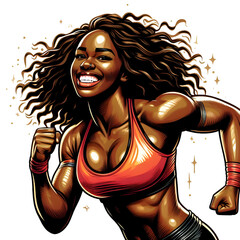 Wall Mural - A muscular woman smiling