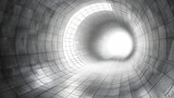 Fototapeta Do przedpokoju - abstract tunnel background 3d,
Digital artwork depicting a gray concrete tunnel with a metal aesthetic 