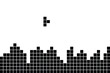 © Meduza - Game bricks tetris template. Black pixel blocks. Monochrome video game tetris background. Flat design vector illustration.