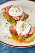 poached eggs on the toasts