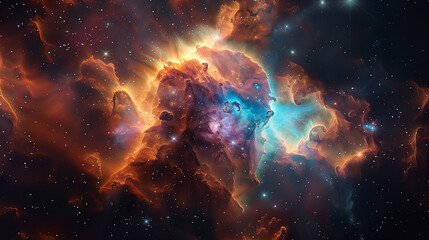 Wall Mural - vibrant celestial nebula amidst the cosmos. star-strewn night sky in the universe of astronomy. supe