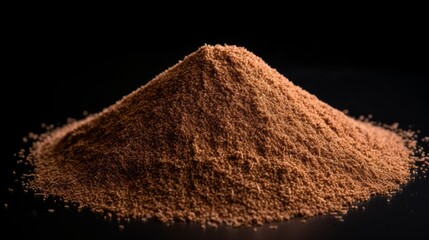 Poster - Close-up realistic photo of a small mound of teff grains on a white background Generative AI