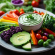 Rainbow Veggie Platter with Green Goddess Dip - Vibrant & Healthy Appetizer
