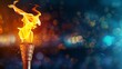 lit olympic torch with bokeh background