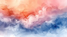 Serene Desktop Oasis: Dreamy Soft Watercolor In Pastel Hues With Cloud-Like Washes