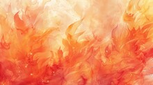 Fiery Phoenix Feathers: Vibrant Watercolor Swirls In Oranges And Reds For A Dynamic Desktop Background