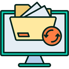 Sticker - Backup Software Illustration