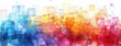 Digital Meets Traditional: Colorful Watercolor Pixel Art Mosaic for a Vibrant Desktop Background