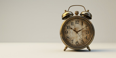 Vintage alarm clock on a light background