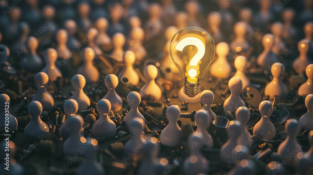 Question and answer, FAQ frequently asked questions, asking and reply to solve problem, help information, solution or q and a session concept, business people with question mark and lightbulb bubble