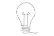 © MdOmar - light bulb isolated on white. Light bulb one line outline vector art illustration
