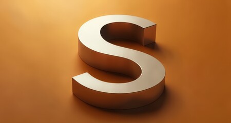 Wall Mural -  Stylish 'S' logo design on orange background