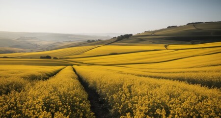  Vibrant fields of gold under a clear sky