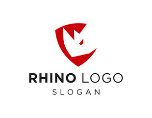 The logo design is about Rhino and was created using the Corel Draw 2018 application with a white background.