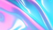 © Color Mix - Holographic background texture design of neon iridescent wrinkled blue foil surface. 80s or 90s neon colors in wrinkled gradient foil pastel background