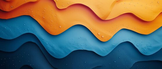 Canvas Print - Wave Painting With Water Droplets