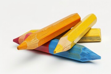 Wall Mural - colorful wooden crayons - isolated on white background