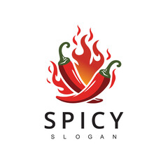 Wall Mural - Hot Chili logo, Spicy Pepper logo designs template