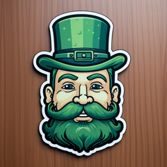 Wall Mural - St. Patrick's Day Die-Cast Leprechaun Sticker Design

